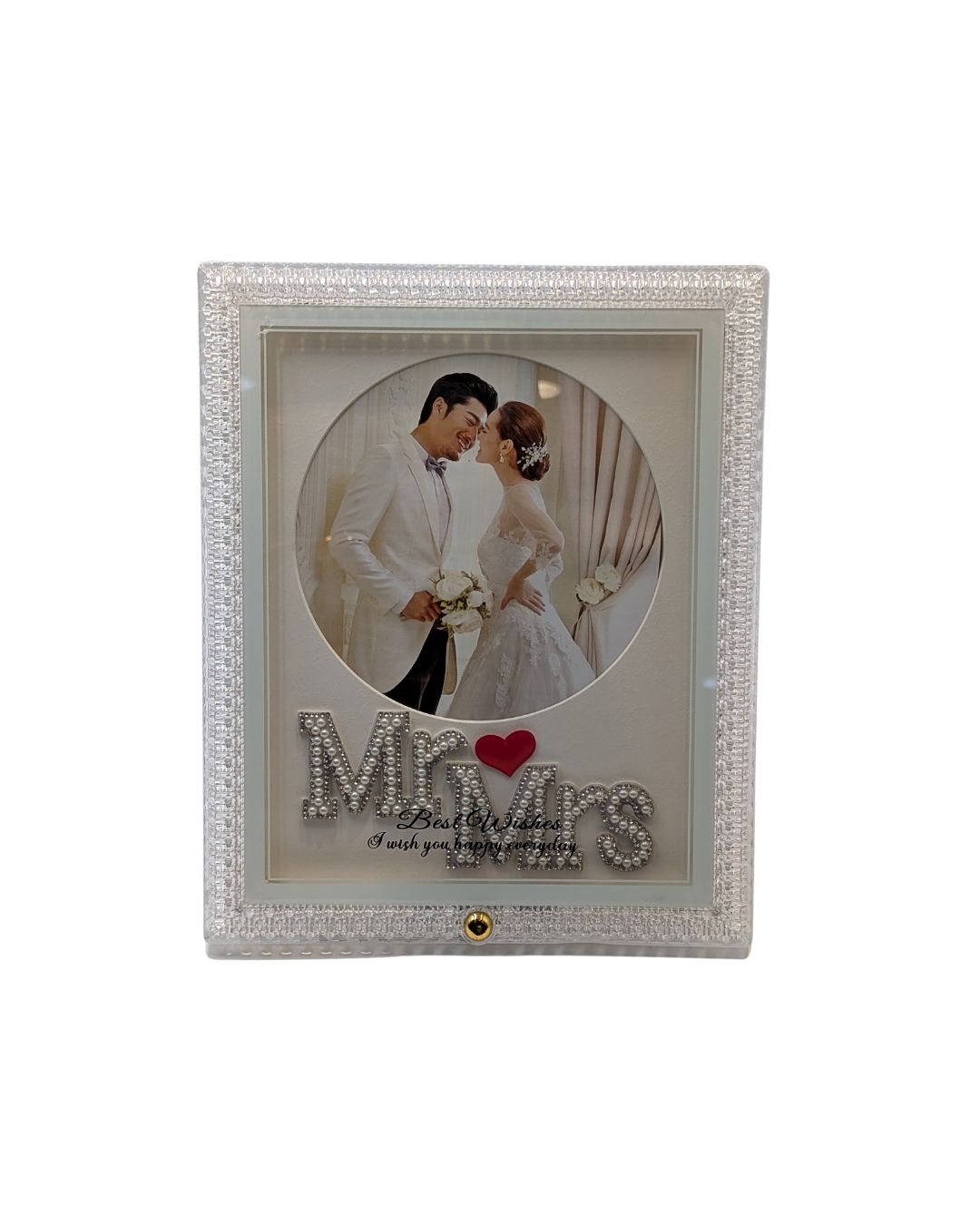 Mr & Mrs Designer Photo Frame with Crystal Finish Border