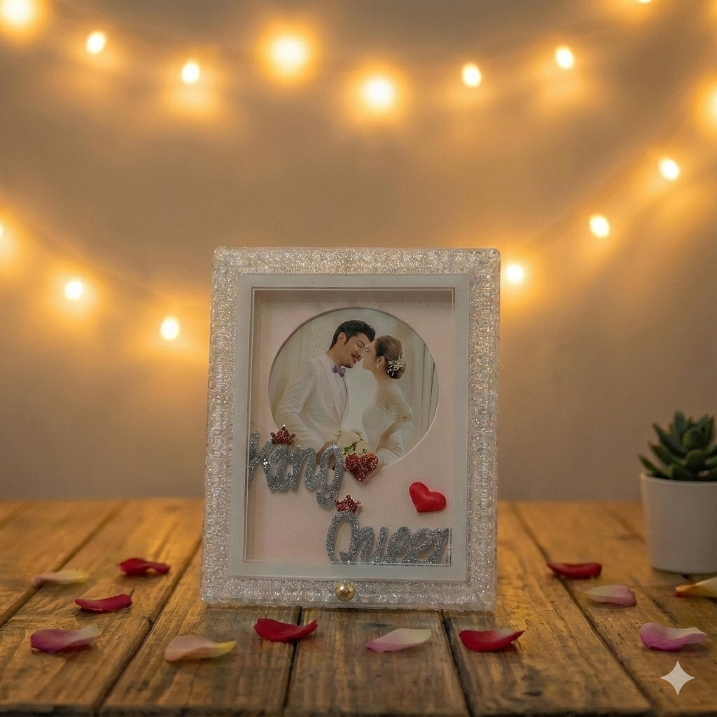 King &amp; Queen Decorative Photo Frame for Romantic Couples